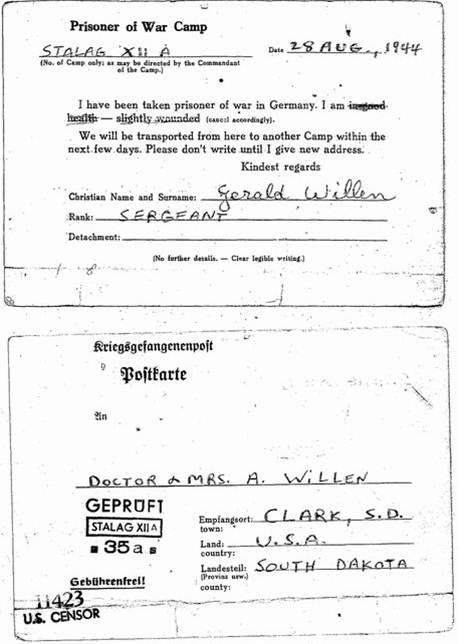 Willen PoW Postcard 1