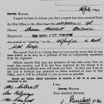 Notification that Tom Caldwell had been posted "Missing"