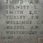 Wordsley War Memorial with Wellings name